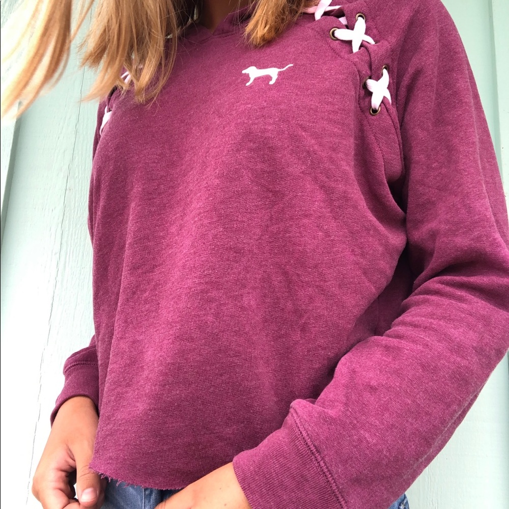 Magenta sweater with hood